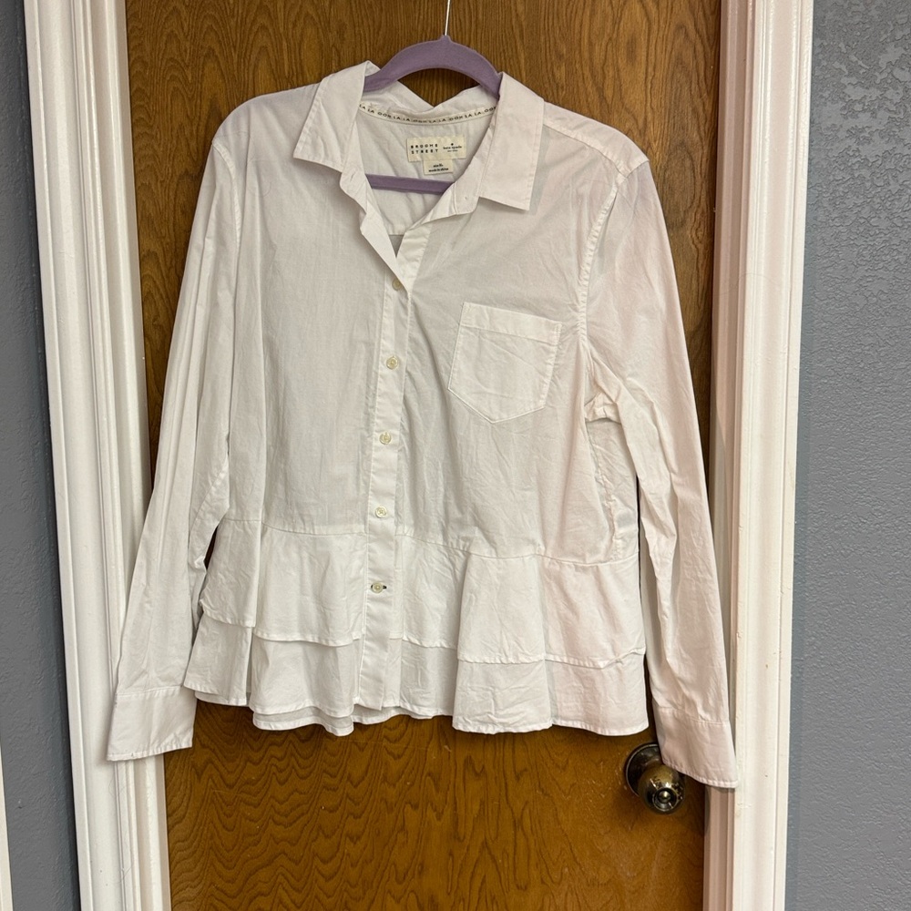 Kate Spade White Peplum Blouse